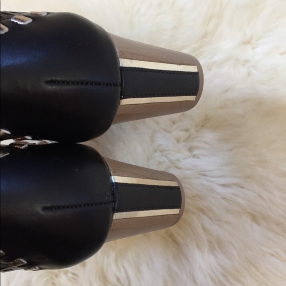 French Blu 2 Tone Leather Heeled Sandals - Picture 7 of 7